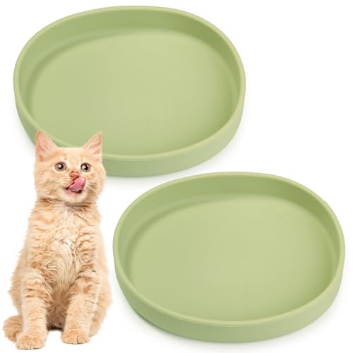 BNOSDM Katzennapf aus Silikon, rutschfest, für Trockenfutter und Nassfutter, flache Entlastung, Schnurrhaar, Müdigkeit, Haustiernäpfe, Teller-Set für Katzen, Hunde, Grün, 2 Stück BNOSDM Katzennapf aus Silikon, rutschfest, für Trockenfutter und Nassfutter, flache Entlastung, Schnurrhaar, Müdigkeit, Haustiernäpfe, Teller-Set für Katzen, Hunde, Grün, 2 Stück von BNOSDM