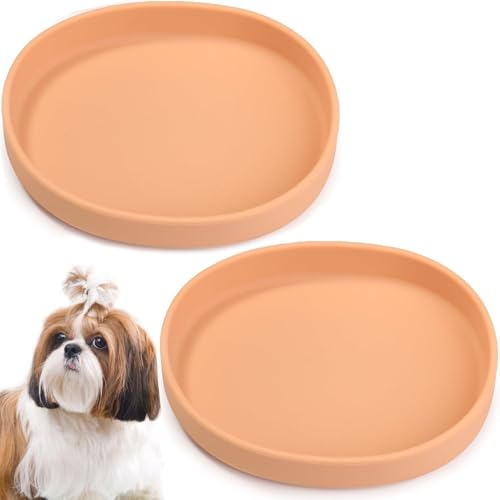 BNOSDM Katzennapf aus Silikon, rutschfest, für Trockenfutter und Nassfutter, flache Entlastung, Schnurrhaar, Müdigkeit, Haustiernäpfe, Teller-Set für Katzen und Hunde, 2 Stück von BNOSDM