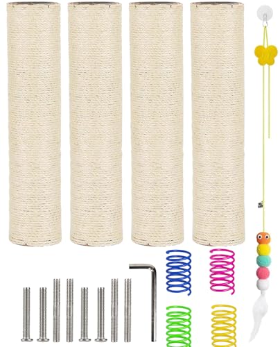 BNOSDM M8 40 x 8 cm Ersatz-Kratzbaum für Katzenbaum, Turm, Seil, Kratzstangen, Nachfüllpackung, natürliches Sisal, Stangenteil für Renovierung, Hanf, Weiß BNOSDM M8 40 x 8 cm Ersatz-Kratzbaum für Katzenbaum, Turm, Seil, Kratzstangen, Nachfüllpackung, natürliches Sisal, Stangenteil für Renovierung, Hanf, Weiß von BNOSDM