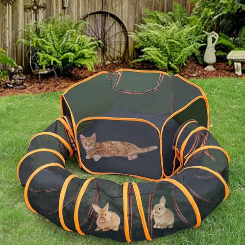 BNOSDM Outdoor Cat Enclosures Portable Cat Tent with Tunnel Foldable Pop Up Pet Laufstall Visual Mesh Playhouse for Indoor Cats and Small Animals BNOSDM Outdoor Cat Enclosures Portable Cat Tent with Tunnel Foldable Pop Up Pet Laufstall Visual Mesh Playhouse for Indoor Cats and Small Animals von BNOSDM