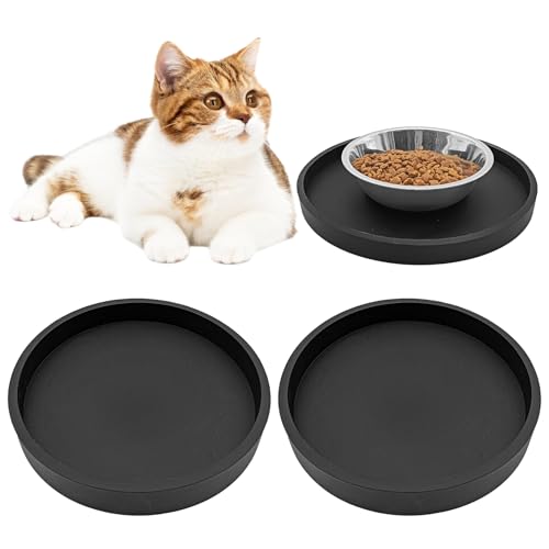 BNOSDM Silikon-Futtermatte für Katzen und Hunde, rutschfest, wasserdicht, für kleine und mittelgroße Katzen und Hunde, 18 cm, Schwarz, 2 Stück BNOSDM Silikon-Futtermatte für Katzen und Hunde, rutschfest, wasserdicht, für kleine und mittelgroße Katzen und Hunde, 18 cm, Schwarz, 2 Stück von BNOSDM