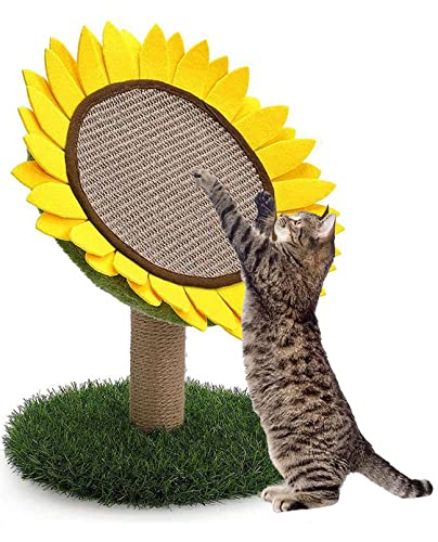 BNOSDM Sonnenblume Kratzbaum für Katzen im Innenbereich, Kätzchen, natürliches Sisal, Kratzbaum, interaktive Aktivität, Baum, Turm, Möbel, niedliches Kratzbrett für kleine Katzen und Kätzchen von BNOSDM