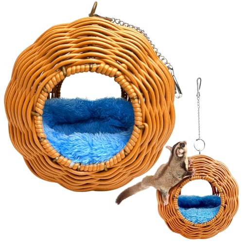 BNOSDM Sugar Glider Nest, Haustier-Gleiter, Käfig, Schlaf, Nisten, Eichhörnchen, Spielversteck, Hängehängematte mit warmem Wattepad, Kleintierkäfig-Zubehör für Marmosets, Hamster (doppelte Löcher) BNOSDM Sugar Glider Nest, Haustier-Gleiter, Käfig, Schlaf, Nisten, Eichhörnchen, Spielversteck, Hängehängematte mit warmem Wattepad, Kleintierkäfig-Zubehör für Marmosets, Hamster (doppelte Löcher) von BNOSDM