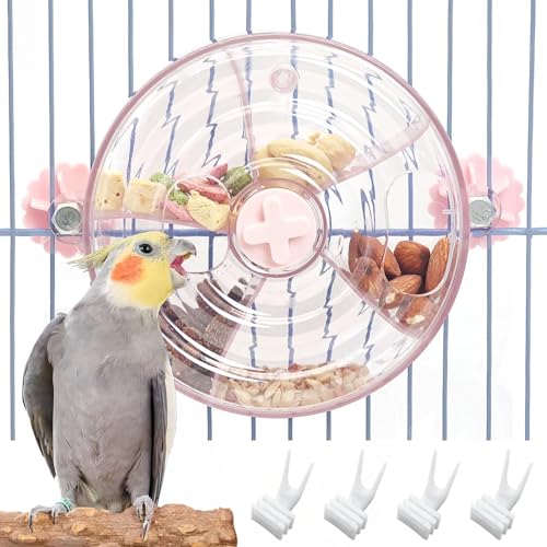 BNOSDM Vogelfutter-Spielzeug, kreative Futtersysteme mit Samenfutter, rotierendes Rad für Anreicherung und Training, Papageien-Puzzle-Spielzeug, ideal für kleine und mittelgroße Nymphensittiche BNOSDM Vogelfutter-Spielzeug, kreative Futtersysteme mit Samenfutter, rotierendes Rad für Anreicherung und Training, Papageien-Puzzle-Spielzeug, ideal für kleine und mittelgroße Nymphensittiche von BNOSDM