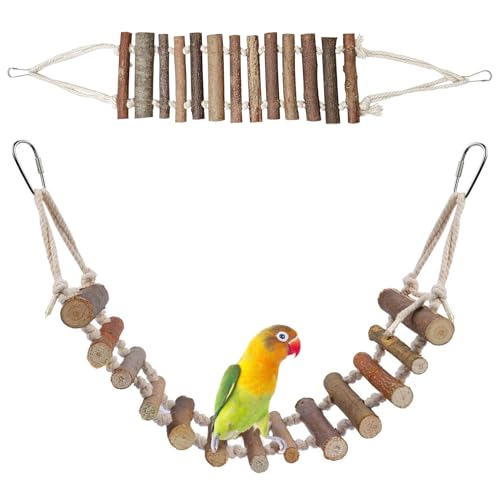 BNOSDM Vogelleitern aus Holz, 2 Stück, Vogelleiter, Brücke, Spielzeug, Papageienkäfig, Leiter, Sittich, Schaukel, Anzug für Wellensittiche, Lovebird, Sittiche, Sittiche, Sittiche, Sittiche, Sittiche von BNOSDM