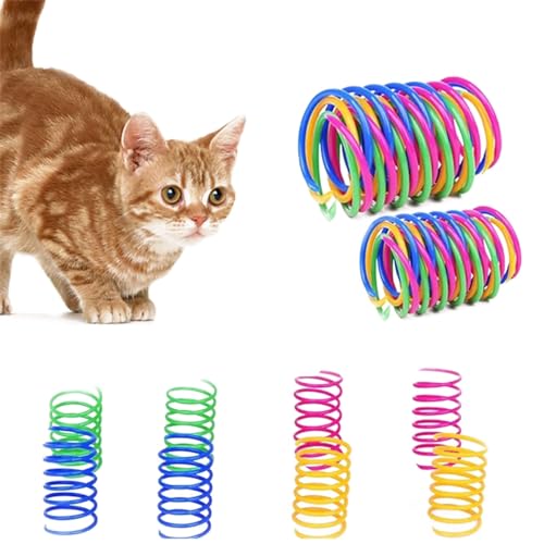 20PCS Cat Spring Spielzeug für Katzen, Kunststoff Spiralfedern, Bunte Spiralfedern, interaktives Spirale Katzenspielzeug, Katzen Frühlingsspielzeug, Katzenspielzeug Spirale für Haustiere zum Spielen von BNOYONERAS