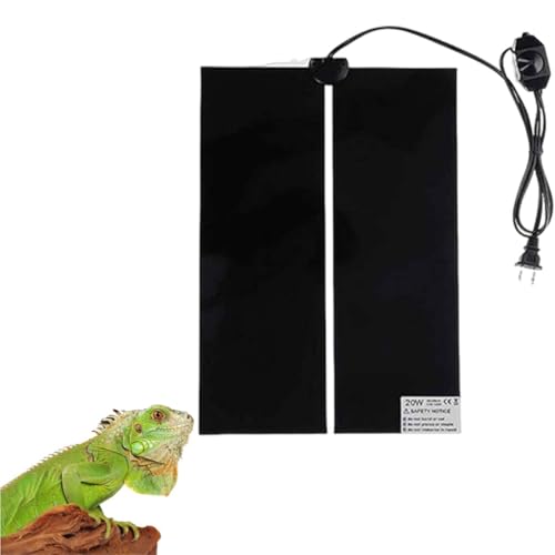 BNOYONERAS Reptil Heizmatten mit Thermostat 42x28CM Aquarienheizkissen Verstellbares Heizkissen für Reptilien, Schlangen, Spinnen, Raupen, Eidechsen, Geckos (20W) von BNOYONERAS