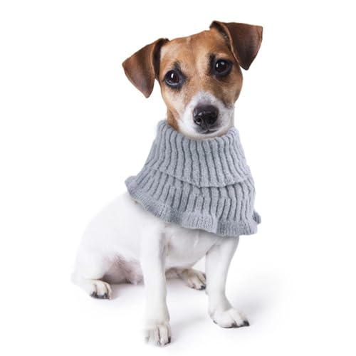 Hund Snood Ohrenwärmer - Beruhigende Ohrenschützer Für Hunde, Hundeschal für Hals, Haustierhaube für Outdoor-Reisen, 25 x 16 cm (Grau) von BNOYONERAS