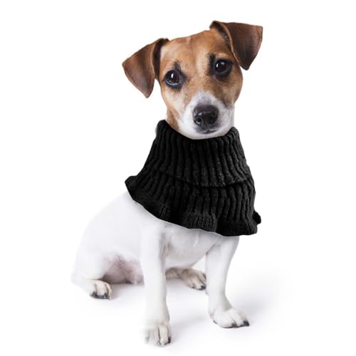 Hund Snood Ohrenwärmer - Beruhigende Ohrenschützer Für Hunde, Hundeschal für Hundehals, Hals und Ohrenwärmer, Haustierhaube für Outdoor-Reisen 25 x 16 cm (Schwarz) von BNOYONERAS
