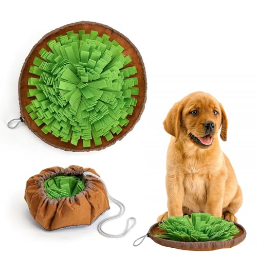 Schnüffelmatte für Hunde, Schnüffelteppich, Interaktives Hundespielzeug, Schnüffelspielzeug, Futtersuchmatte, Fütterungstraining, Intelligenzspielzeug für Hunde für langsames Füttern, 46×10cm, Grün von BNOYONERAS