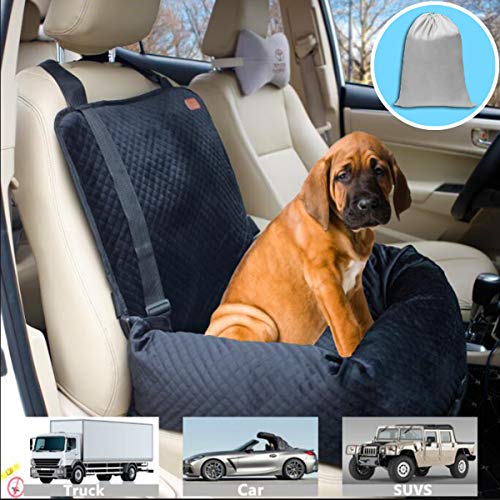 Haustier-Auto-Transportbox für kleine, mittelgroße und große Hunde/Katzen, Welpen, mit Rutschfester Unterseite und waschbarem Bezug, Schwarz von ZEEXIPDR