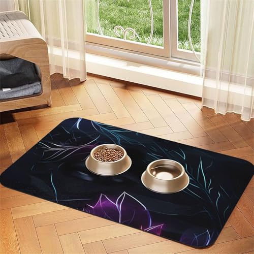 Black Mystery Haustier-Futtermatte, wasserabsorbierend, Kunstleder, 40 x 60 cm, rutschfest, langlebig, für Katzen- und Hundenäpfe Black Mystery Haustier-Futtermatte, wasserabsorbierend, Kunstleder, 40 x 60 cm, rutschfest, langlebig, für Katzen- und Hundenäpfe von BOAIHH