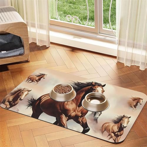 Prancing Brown Horse Pet Water Absorbent Faux Leather Feeding Mat 30x45cm Non Slip Durable Mat for Cat and Dog Bowls Prancing Brown Horse Pet Water Absorbent Faux Leather Feeding Mat 30x45cm Non Slip Durable Mat for Cat and Dog Bowls von BOAIHH