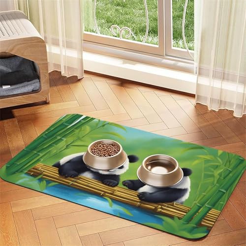 Two Cute Pandas Pet Water Absorbent Faux Leather Feeding Mat 30x45cm Non Slip Durable Mat for Cat and Dog Bowls Two Cute Pandas Pet Water Absorbent Faux Leather Feeding Mat 30x45cm Non Slip Durable Mat for Cat and Dog Bowls von BOAIHH