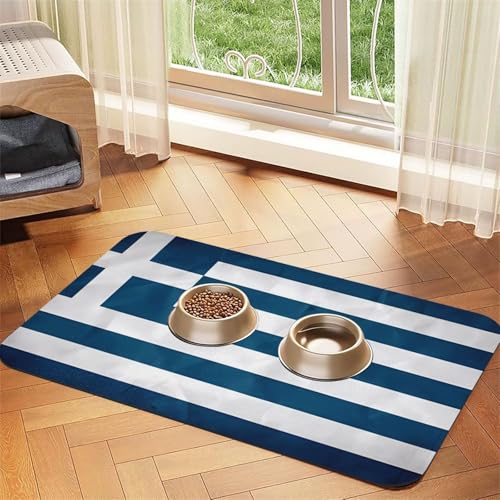 Wasserabsorbierende Futtermatte aus Kunstleder, 30 x 45 cm, rutschfest, langlebig, für Katzen- und Hundenäpfe von BOAIHH