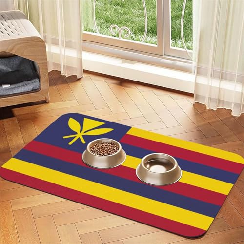 Wasserabsorbierende Kunstleder-Futtermatte mit Flagge des Königreichs Hawaii, 30 x 45 cm, rutschfeste und langlebige Matte für Katzen- und Hundenäpfe Wasserabsorbierende Kunstleder-Futtermatte mit Flagge des Königreichs Hawaii, 30 x 45 cm, rutschfeste und langlebige Matte für Katzen- und Hundenäpfe von BOAIHH