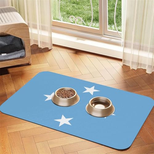 Wasserabsorbierende Kunstleder-Futtermatte mit Flagge von Mikronesien, 30 x 45 cm, rutschfeste und langlebige Matte für Katzen- und Hundenäpfe Wasserabsorbierende Kunstleder-Futtermatte mit Flagge von Mikronesien, 30 x 45 cm, rutschfeste und langlebige Matte für Katzen- und Hundenäpfe von BOAIHH