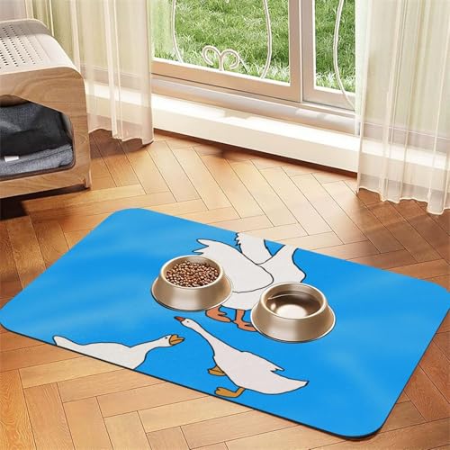 White Goose House Pet Water Absorbent Faux Leather Feeding Mat 30x45cm Non Slip Durable Mat for Cat and Dog Bowls White Goose House Pet Water Absorbent Faux Leather Feeding Mat 30x45cm Non Slip Durable Mat for Cat and Dog Bowls von BOAIHH