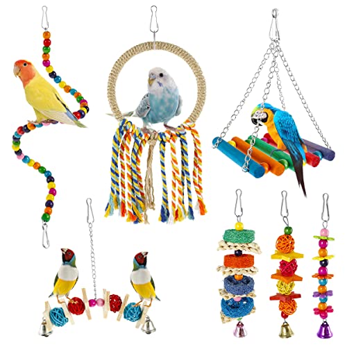 7 Stück Bird Parrot Spielzeug Holz bunt Vogel bunt BOBASH 7 Stück Bird Parrot Spielzeug Holz bunt Vogel bunt BOBASH von BOBASH