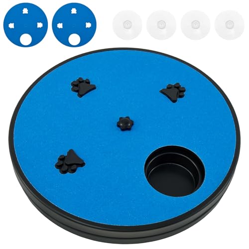 BOBASH Kratzbrett für Hunde Krallenschleifer mit Leckerlibox 360° Drehung Stressfreies Hunde Kratzpad für Nägel(blau) von BOBASH