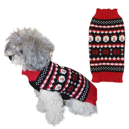 BOBIBI Hundepullover für Weihnachten, Weihnachtsmann, Haustier, Katze, Winter-Strickwaren, warme Kleidung von BOBIBI