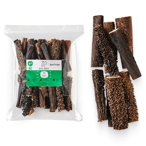 Bobik Snobik Leckere Rinderrumen | Futter und Leckerlis für Hunde | Stiererven | Katzensnacks | Belohnung | Sticks | Gesunde Snacks | 500 g von BOBIK SNOBIK