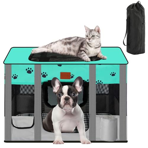 BOCHAO Hunde-Laufstall, tragbarer Haustier-Laufstall, Hunde-/Katzen-Lieferraum, tragbares Zwinger-Zelt, Spielgehege, geeignet für alle mittelgroßen/kleinen Haustiere, Metall-Hundekäfig; mit BOCHAO Hunde-Laufstall, tragbarer Haustier-Laufstall, Hunde-/Katzen-Lieferraum, tragbares Zwinger-Zelt, Spielgehege, geeignet für alle mittelgroßen/kleinen Haustiere, Metall-Hundekäfig; mit von BOCHAO