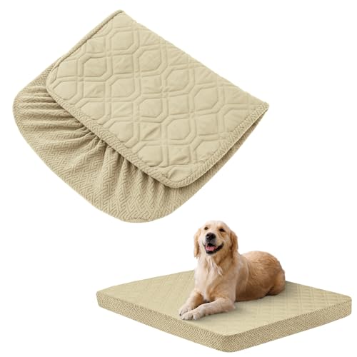 Nur Hundebettbezüge – wasserdichte Hundebettbezüge, gesteppt, Ersatz, waschbar, Haustier-Welpenbettbezug für Hund und Katze, Kissenbezug, 130 x 101 x 152 cm, Beige Nur Hundebettbezüge – wasserdichte Hundebettbezüge, gesteppt, Ersatz, waschbar, Haustier-Welpenbettbezug für Hund und Katze, Kissenbezug, 130 x 101 x 152 cm, Beige von BOCTOPUG