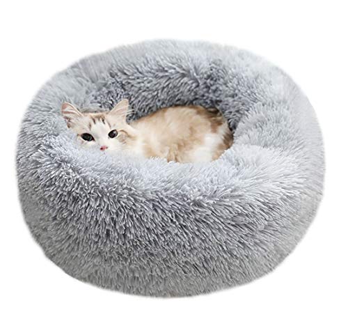 BODISEINT Beruhigendes Hundebett & Katzenbett, bequemes Donut-Kuschelbett, rundes Plüsch-Haustierbett BODISEINT Beruhigendes Hundebett & Katzenbett, bequemes Donut-Kuschelbett, rundes Plüsch-Haustierbett von BODISEINT
