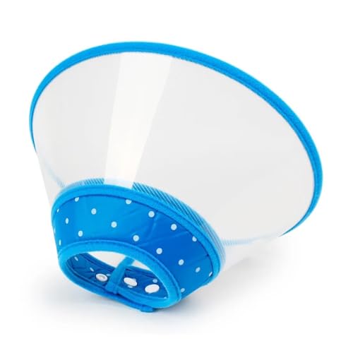 2 x Katzen- und Hundehalsband, Halskrause mit Kegel, elisabethanisches Halsband, für Anti-Biss-Leck-Operationen, Wundheilung, Haustier, Hunde, medizinisch (Blau, L) von BODOBTF