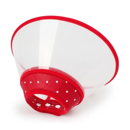 2 x Katzen- und Hundehalsband, Halskrause mit Kegel, elisabethanisches Halsband, für Anti-Biss-Leck-Operationen, Wundheilung, Haustier, Hunde, medizinisch (Rot, S) von BODOBTF