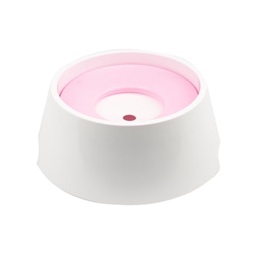 Katzen-Futterspender für Katzen, spritzwasserfrei, schwimmender Wassernapf, Haustier-Wassernapf für kleine Welpen, mittelgroße Haustiere (Rosa, UG, 1000 ml) von BODOBTF