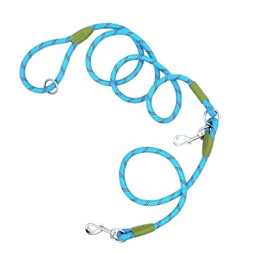 Reflektierende Nylon-Leinen, Leine für Haustiere, Hunde, Traktionsseil, Leine für freie Hände, Seilkette für kleine und große Hunde (blau) von BODOBTF