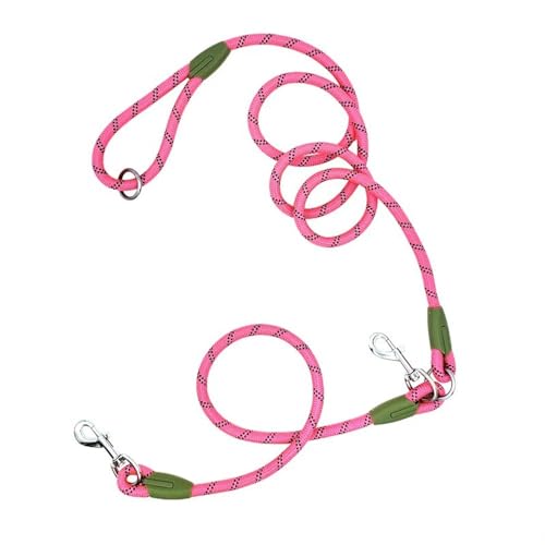 Reflektierende Nylon-Leinen, für Haustiere, Hunde, Traktionsseil, Leine für freie Hände, Seilkette für kleine und große Hunde (Rosa) von BODOBTF