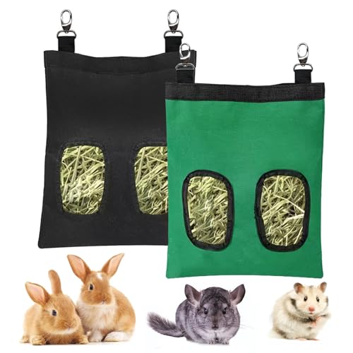 BODY16G CZCZ Heubeutel für Kaninchen, Meerschweinchen, Heu-Futterstation für Kleintiere, Heu-Futterstation zum Aufhängen, Futtersack für Chinchilla, Hamster, Kleintiere, Heu von BODY16G CZCZ