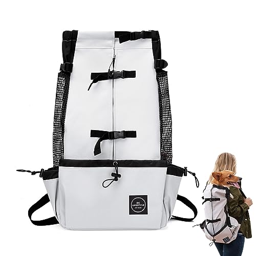 Haustier Rucksack Hund Tragetasche, Hunderucksack Verstellbar Beinen Rucksäcke Einfacher Hunderücken für Mittler Klein Hunde Freihändige Hundetrage (Grau) Haustier Rucksack Hund Tragetasche, Hunderucksack Verstellbar Beinen Rucksäcke Einfacher Hunderücken für Mittler Klein Hunde Freihändige Hundetrage (Grau) von BODYGAD