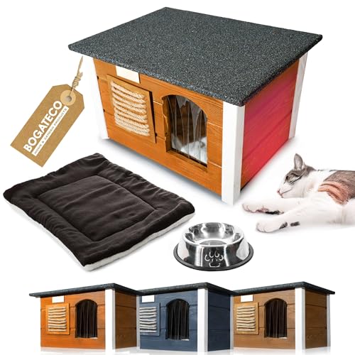 BOGATECO | Set aus einem Haus mit Kissen und Katzennapf | Komfortabler und Warmer Katzenstall für den Außenbereich | Wasserdicht, isoliert | Größe 36x61x39 cm | Erhältlich in 3 Farben BOGATECO | Set aus einem Haus mit Kissen und Katzennapf | Komfortabler und Warmer Katzenstall für den Außenbereich | Wasserdicht, isoliert | Größe 36x61x39 cm | Erhältlich in 3 Farben von BOGATECO