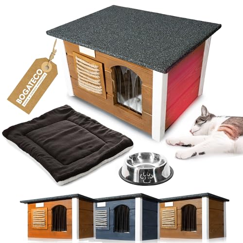 BOGATECO | Set aus einem Haus mit Kissen und Katzennapf | Komfortabler und Warmer Katzenstall für den Außenbereich | Wasserdicht, isoliert | Größe 36x61x39 cm | Erhältlich in 3 Farben BOGATECO | Set aus einem Haus mit Kissen und Katzennapf | Komfortabler und Warmer Katzenstall für den Außenbereich | Wasserdicht, isoliert | Größe 36x61x39 cm | Erhältlich in 3 Farben von BOGATECO