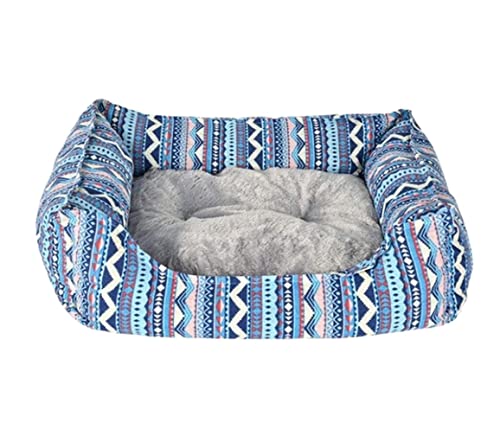 Katzenbett höhle Tierbett Großes Katzenbett, Warmes Bett Für Hunde, Winterhunde, Matratze, Welpenhütte, Hundematte, Kissen Für Kleine, Mittelgroße Hunde Hundekissen katzenkissen (Color : Blue, Size von BOGAZY