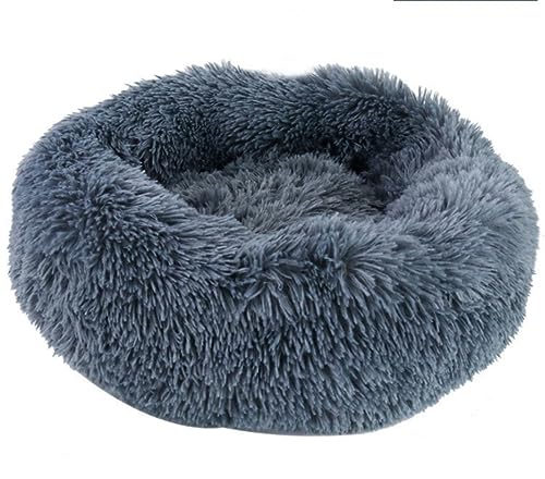 Katzenbett höhle Tierbett Haustierbett, Herausnehmbar, Donut, Lang, Plüsch, Feenpulver, Haustier-Hundebett, Zwinger, Rundes Bett, Winter, Warme Schlafliege Hundekissen katzenkissen (Color : B, Size von BOGAZY