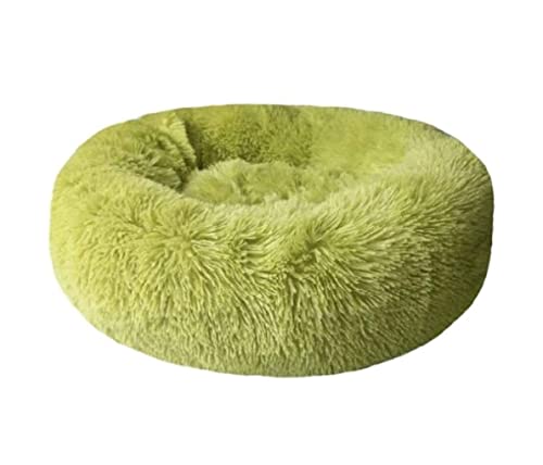 Katzenbett höhle Tierbett Haustierbett Rundes Hundebett Lange Plüsch-Haustierbetten Haustiere Welpen Matte Zwinger Couch Für Hunde Katzen Korb Hundekissen katzenkissen (Color : Grün, Size : Diameter von BOGAZY