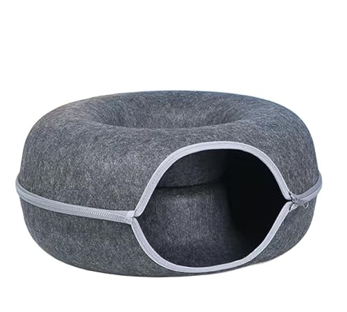 Katzenbett höhle Tierbett Katzenbett, Katzentunnelnest, rundes Filz-Katzenrohr, Spielspielzeug, Katzentunnel für Innenkatzen, Katzenlabyrinth-Spielzeug, ansprechend Hundekissen katzenkissen (Color : von BOGAZY