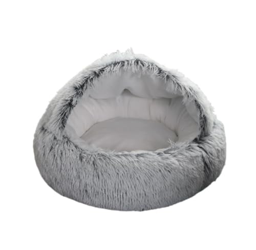 Katzenbett höhle Tierbett Weiches, Rundes Plüsch-Kunstfell-Haustierbett Für Katzen Oder Kleine Hunde, Anti-Angst-Katzenbett, Welpenbett, Waschbar Hundekissen katzenkissen (Color : A, Size : 40 * 40cm von BOGAZY