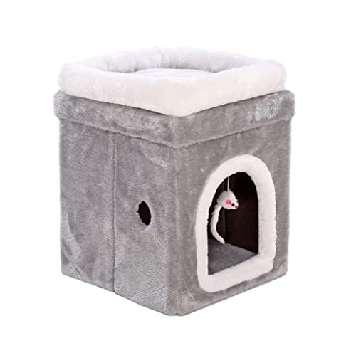 Katzenbett höhle Tierbett Weiches Haustierbett, Doppelschichtig, Quadratisch, Für Katzen, Winter, Warmer Schlafsack, Welpenkissen, Matte, Zusammenklappbares Katzenzubehör Hundekissen katzenkissen (Co von BOGAZY