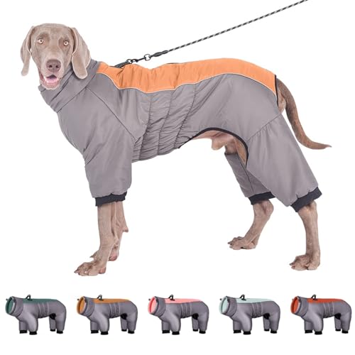 BOGDTF Mantel für große Hunde bei kaltem Wetter, Schneeanzug, warm, aus Fleece, für Hunde mit Geschirr, Rollkragen, reflektierend, gesteppt, Schneejacke, wasserdicht BOGDTF Mantel für große Hunde bei kaltem Wetter, Schneeanzug, warm, aus Fleece, für Hunde mit Geschirr, Rollkragen, reflektierend, gesteppt, Schneejacke, wasserdicht von BOGDTF