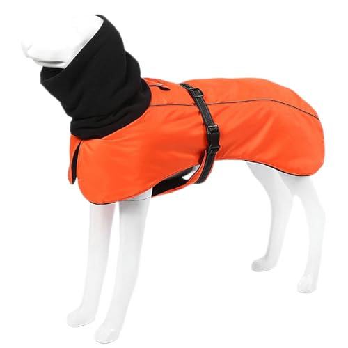BOGDTF Schneejacke für große Hunde, Wintermantel, wasserdicht, für Hunde, reflektierende Weste mit verstellbarer Schnalle, Fleecejacke mit Rollkragen, für Welpen, Kleidung von BOGDTF