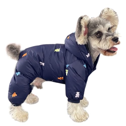 BOGDTF Wintermantel für Welpen für kleine Hunde, gesteppter Mantel für Hunde, mit Kapuze, Schneeanzug, warm, für Hunde, niedliche Jacke für Vierbeiner, Outdoor-Kleidung von BOGDTF