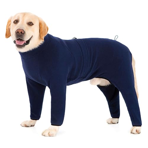 Hunde-Wintermantel, warme Fleece-Hundejacke, winddicht, dicker Ganzkörper-Welpen-Pyjama, kaltes Wetter, Haustierkleidung für kleine, mittelgroße und große Hunde von BOGDTF