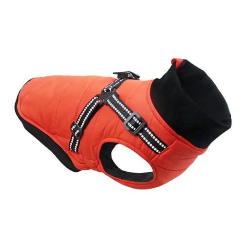 Warmer Hundemantel mit Geschirr, eingebauter Winter-Hundemantel, Fleece, reflektierend, verstellbar, Hunde-Schneeanzug, warme Welpenkleidung für kleine und mittelgroße Hunde Warmer Hundemantel mit Geschirr, eingebauter Winter-Hundemantel, Fleece, reflektierend, verstellbar, Hunde-Schneeanzug, warme Welpenkleidung für kleine und mittelgroße Hunde von BOGDTF