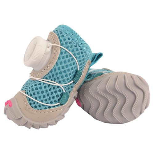 Reflektierende Hundeschuhe aus durchlässigem Netzstoff, weiche Sohle, Haustierschuhe, Pfotenzubehör, 2 Stück von BOGEEL